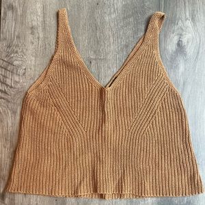 Cropped crochet knit express tank